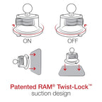 RAM Twist-Lock™ Zuigcupbevestiging voor Delorme Earthmate PN Series - RAM Mounts RAM-B-166-DEL1U afbeelding 3