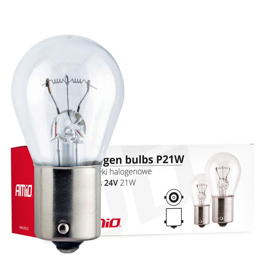 Halogeenlampen P21W BA15s 24V 10st AMiO 01006 - AMiO 01006 - afbeelding 1