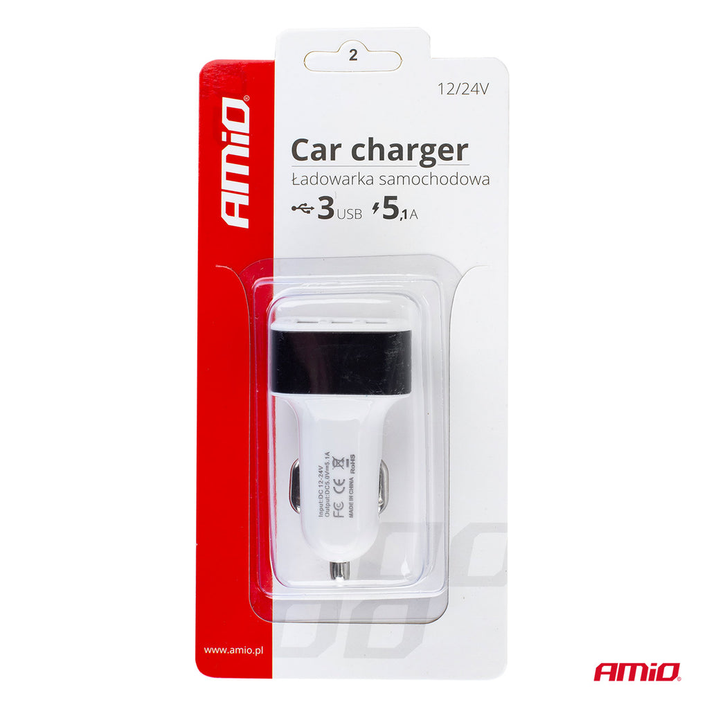 Telefoon oplader 3xUSB wit PCH-03 AMiO 01027 - AMiO 01027 - afbeelding 6