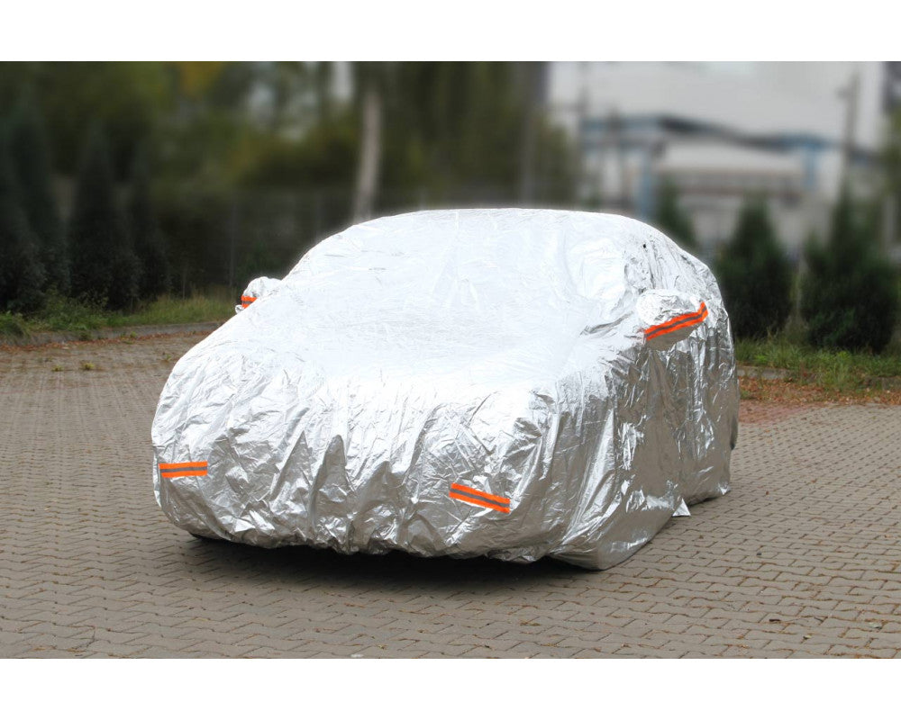 Autohoes met ritssluiting, reflecterend, 120gr + katoen, Zilver, maat: L, 480x180x120cm