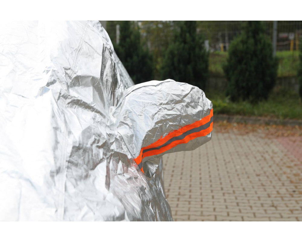 Autohoes met ritssluiting, reflecterend, 120gr + katoen, Zilver, maat: L, 480x180x120cm