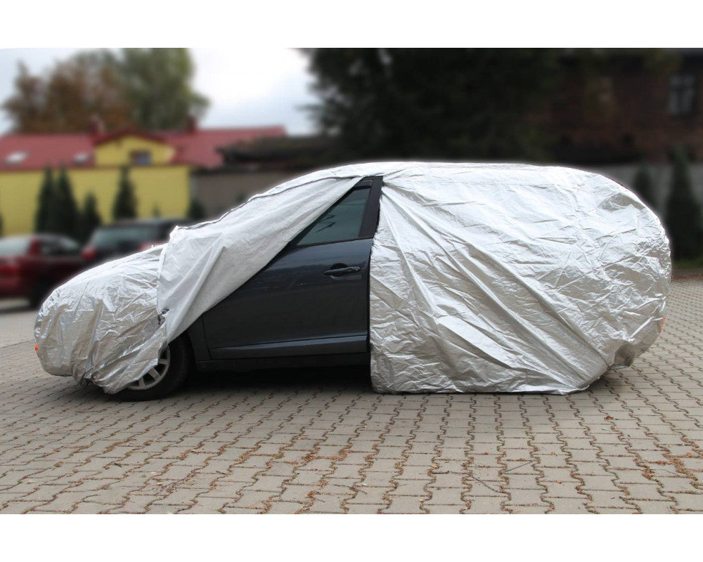 Autohoes met ritssluiting, reflecterend, 120gr + katoen, Zilver, maat: L, 480x180x120cm