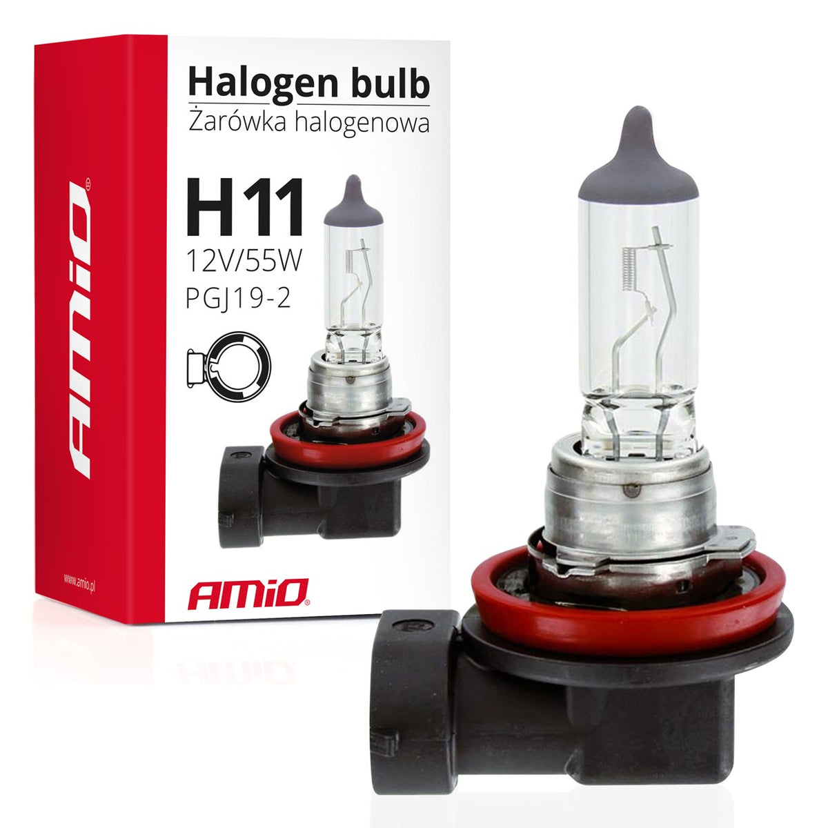 Halogeenlamp H11 12V 55W UV-filter (E8) AMiO 01159 - AMiO 01159 - afbeelding 1