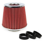 Auto Conische filter rood/chroom, universeel, 3 bevestigingsadapters AMiO 01282 - AMiO 01282 - afbeelding 1