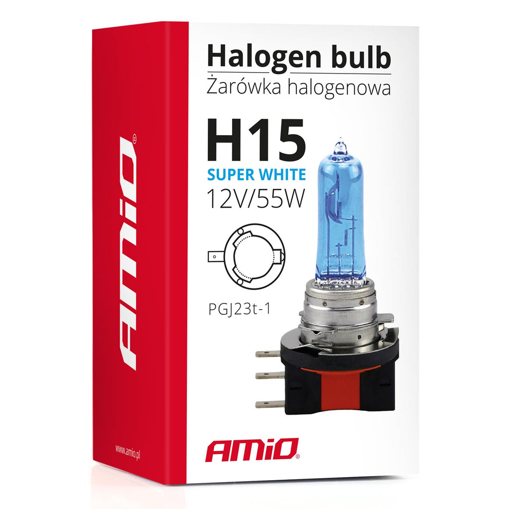 Halogeenlamp H15 12V 55W Super Wit AMiO 01492 - AMiO 01492 - afbeelding 5