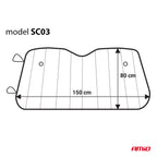 Zonnescherm - 150x80 cm - zilver, PE Bubble AMiO 01533 - AMiO 01533 - afbeelding 2