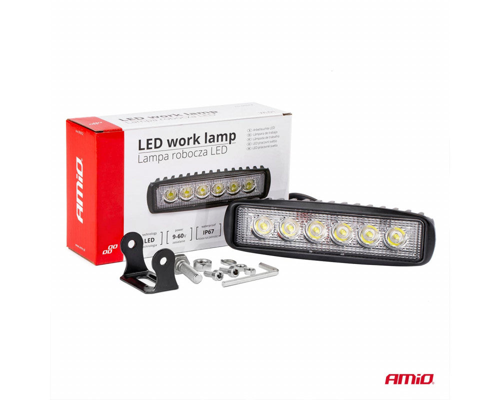 Werklamp AWL01 6 LED FLAT 9-60V, afm 160x43x42mm