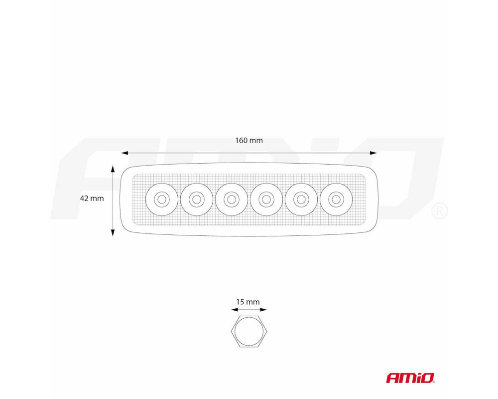 Werklamp AWL01 6 LED FLAT 9-60V, afm 160x43x42mm