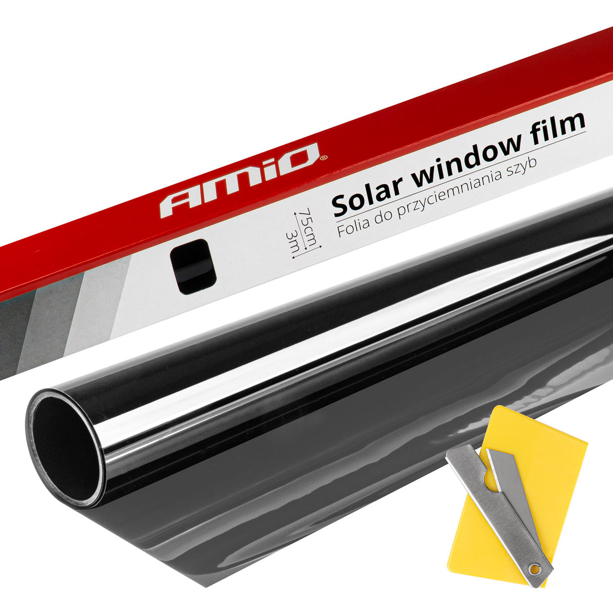 Solar Raamfolie Zwart 0,75x3m (30%) AMiO 01655 - AMiO 01655 - afbeelding 1