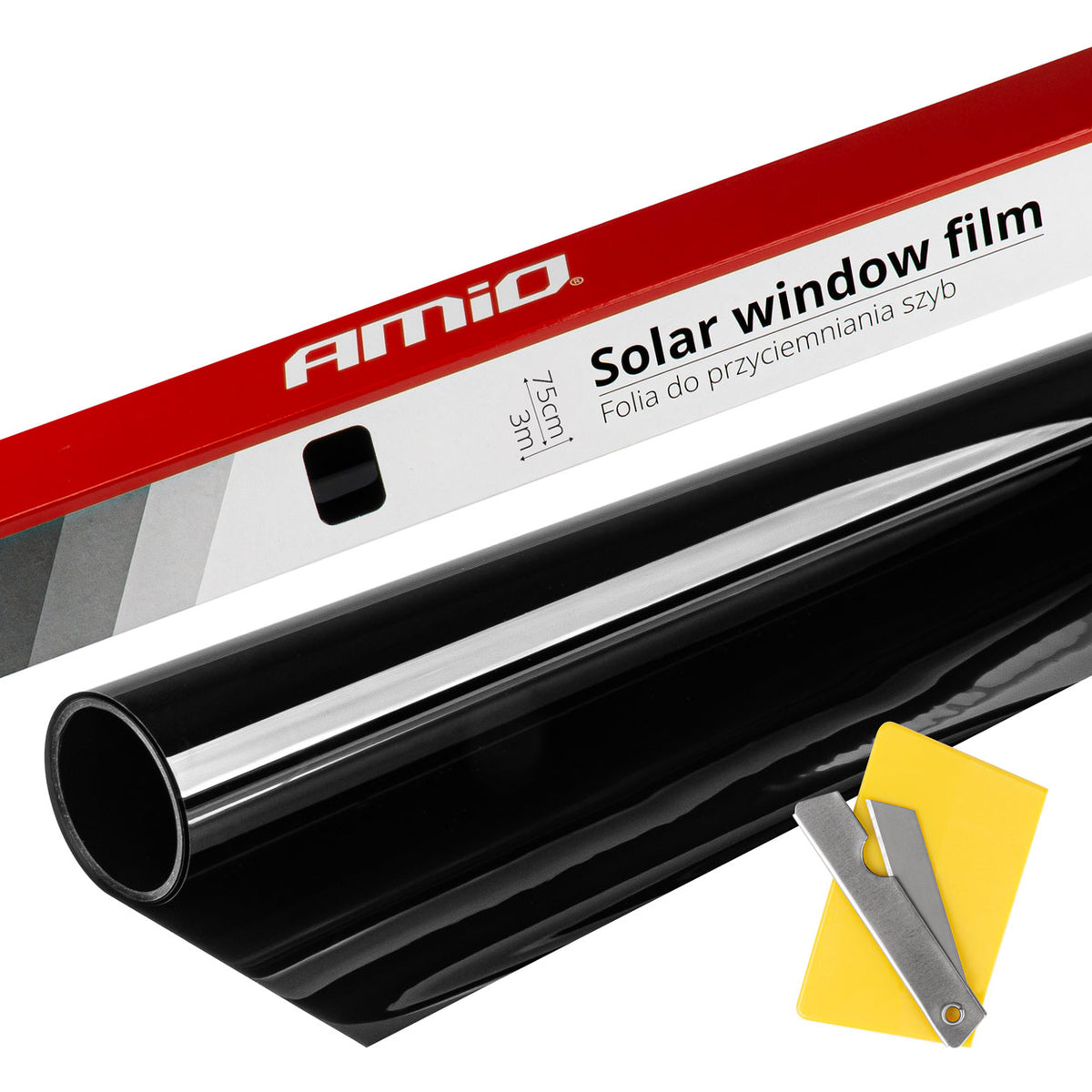 Solar Raamfolie Super Donker Zwart 0,75x3m (5%) AMiO 01657 - AMiO 01657 - afbeelding 1