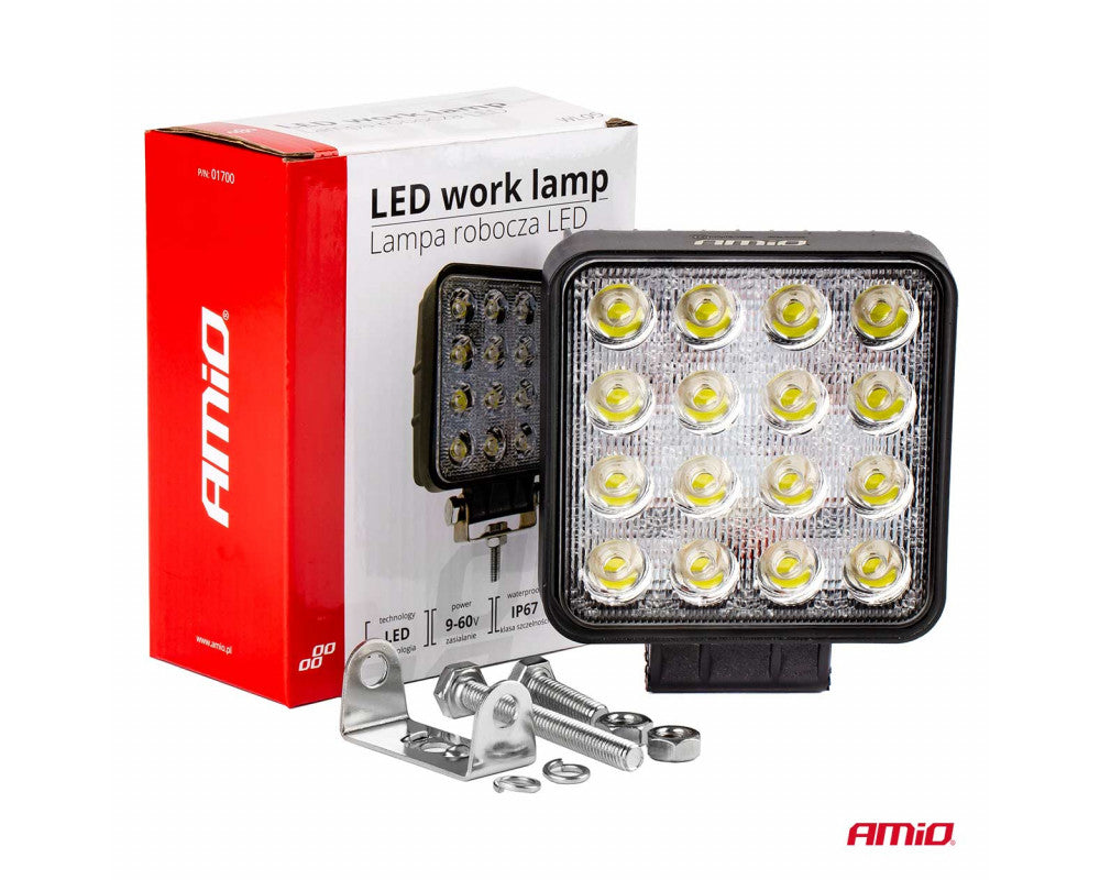 Werklamp AWL05 EMC 48W VLAK 9-60V, afm.: 108x108x57mm