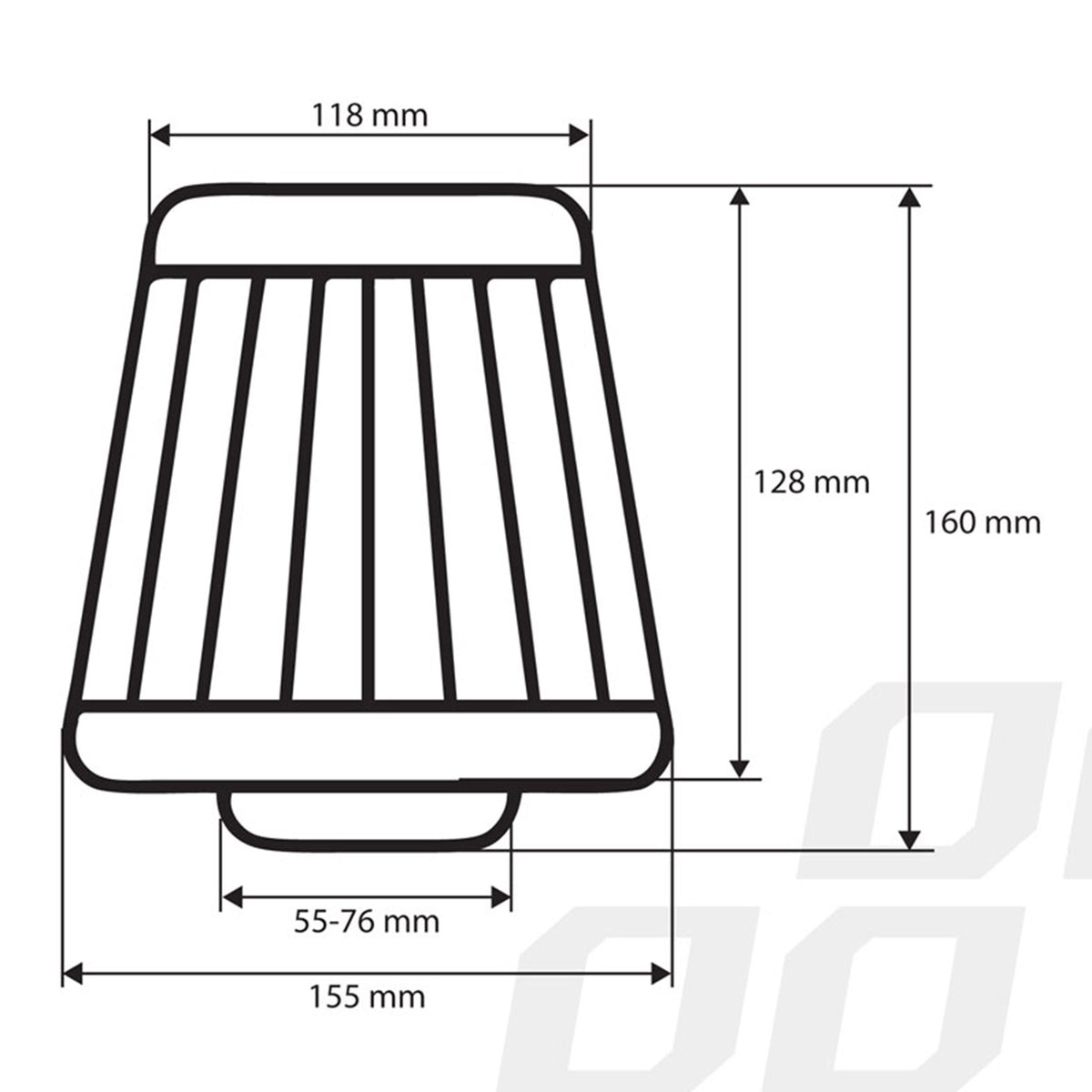 Car Air Conical Filter rood/carbon, universeel, 3 montageadapters AMiO 01713 - AMiO 01713 - afbeelding 4