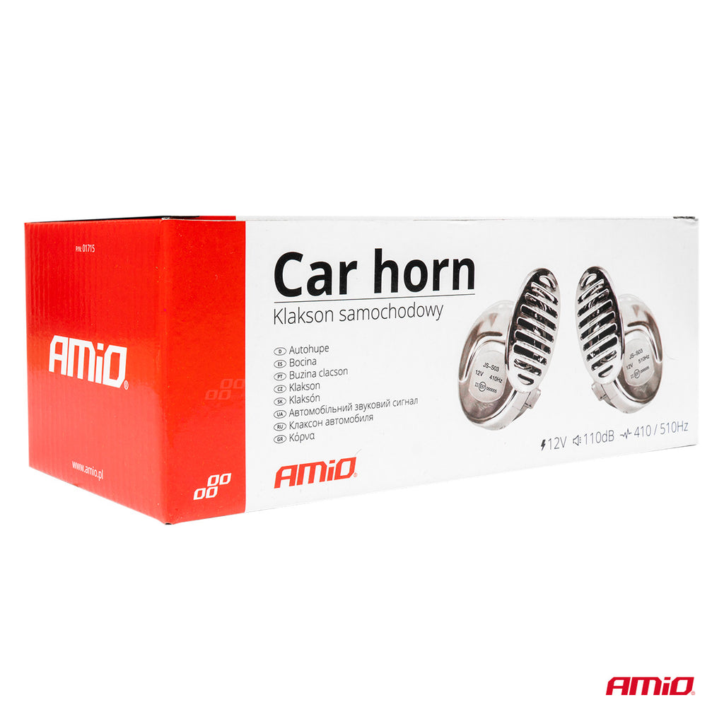 Chroom Claxon 12V 2 stuks CHR-01 AMiO 01715 - AMiO 01715 - afbeelding 4