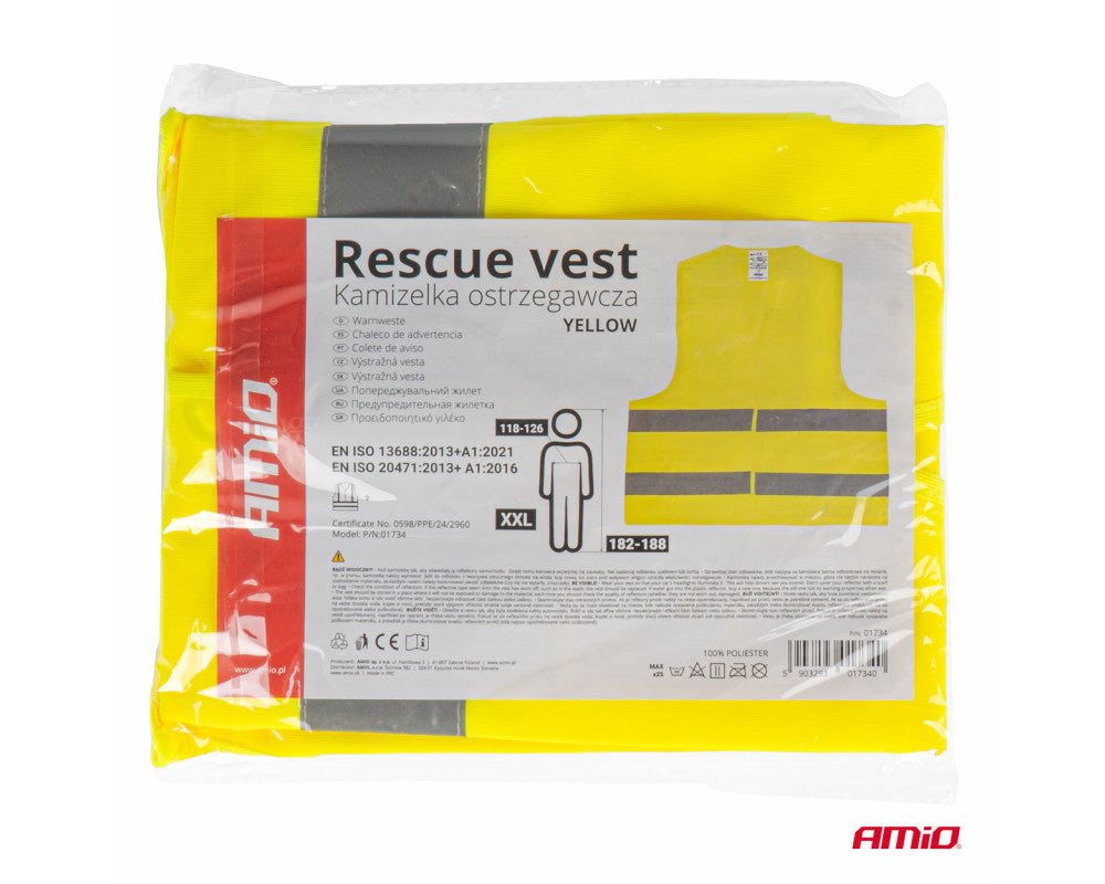 Veiligheidsvest geel met certificaat