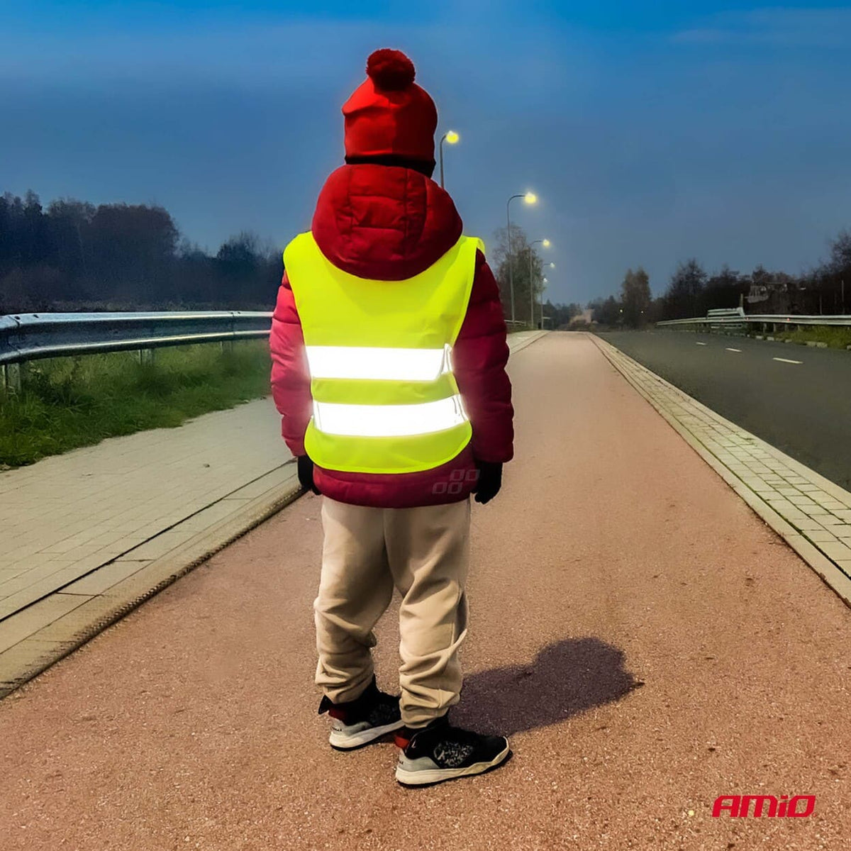 Veiligheidsvest voor kinderen geel met certificaat AMiO 01736 - AMiO 01736 - afbeelding 2