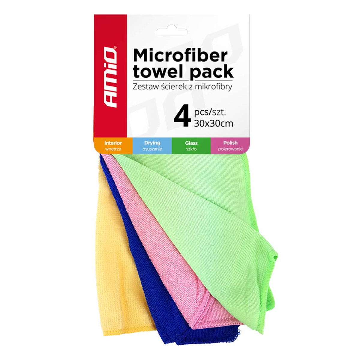 Microvezel reinigingsdoek 4 soorten 30x30 cm AMiO 01983 - AMiO 01983 - afbeelding 2