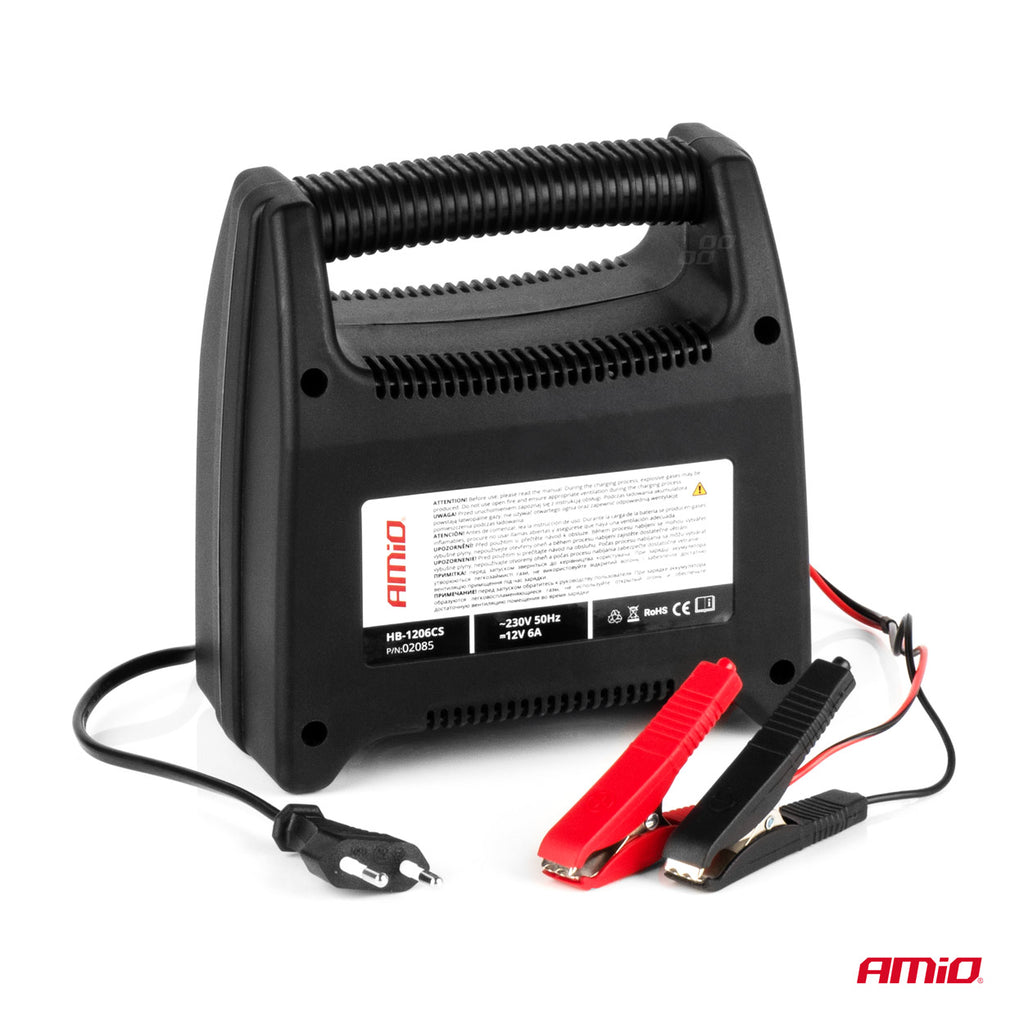 Auto-acculader 6A, 12V AMiO SBC-6A 02085 - AMiO 02085 - afbeelding 2