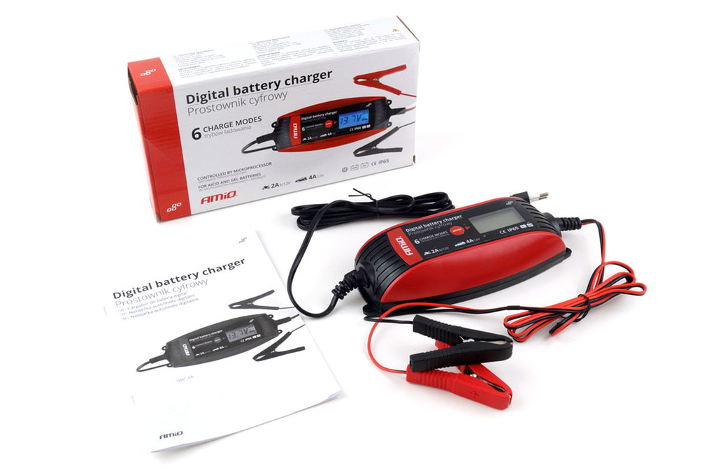 AMiO Batterij digitale lader 6V/12V - 2A/4A - DVL DBC-4A 02088 – AMiO 02088 – productafbeelding 1