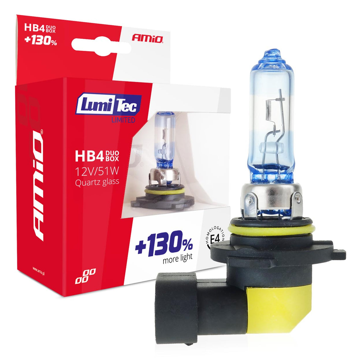Zarówki halogenowe HB4 12V 51W LumiTec LIMITED +130% DUO AMiO 02104 - AMiO 02104 - afbeelding 1