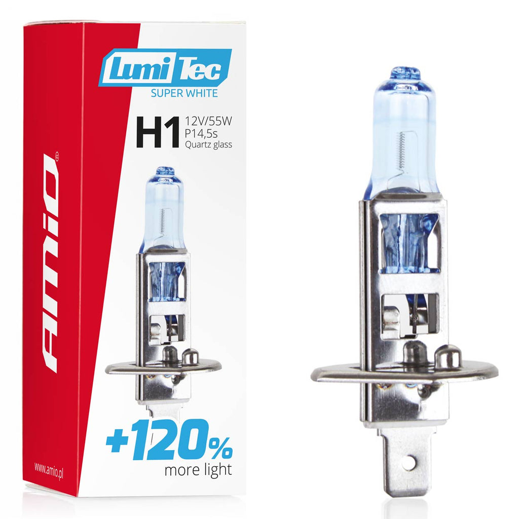 Halogeenlamp H1 12V 55W LumiTec Super White +120% AMiO 02135 - AMiO 02135 - afbeelding 3