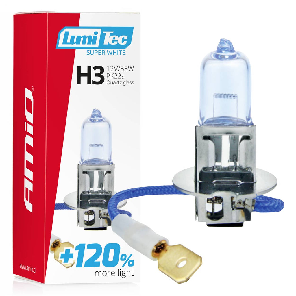Halogeenlamp H3 12V 55W LumiTec Super White +120% AMiO 02136 - AMiO 02136 - afbeelding 3