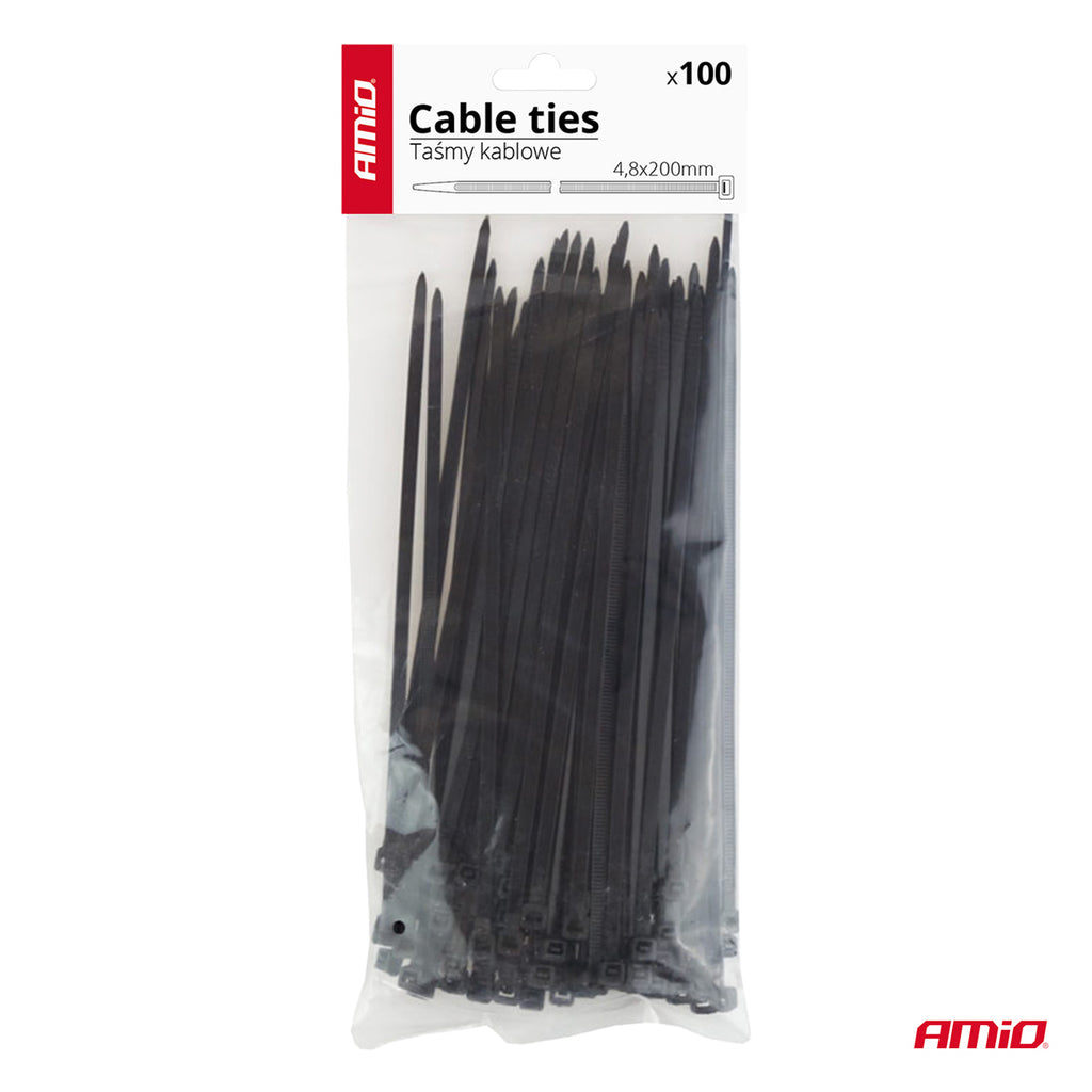 Kabelbinders zwart 4,8x200mm - 100 stuks AMiO 02155 - AMiO 02155 - afbeelding 6