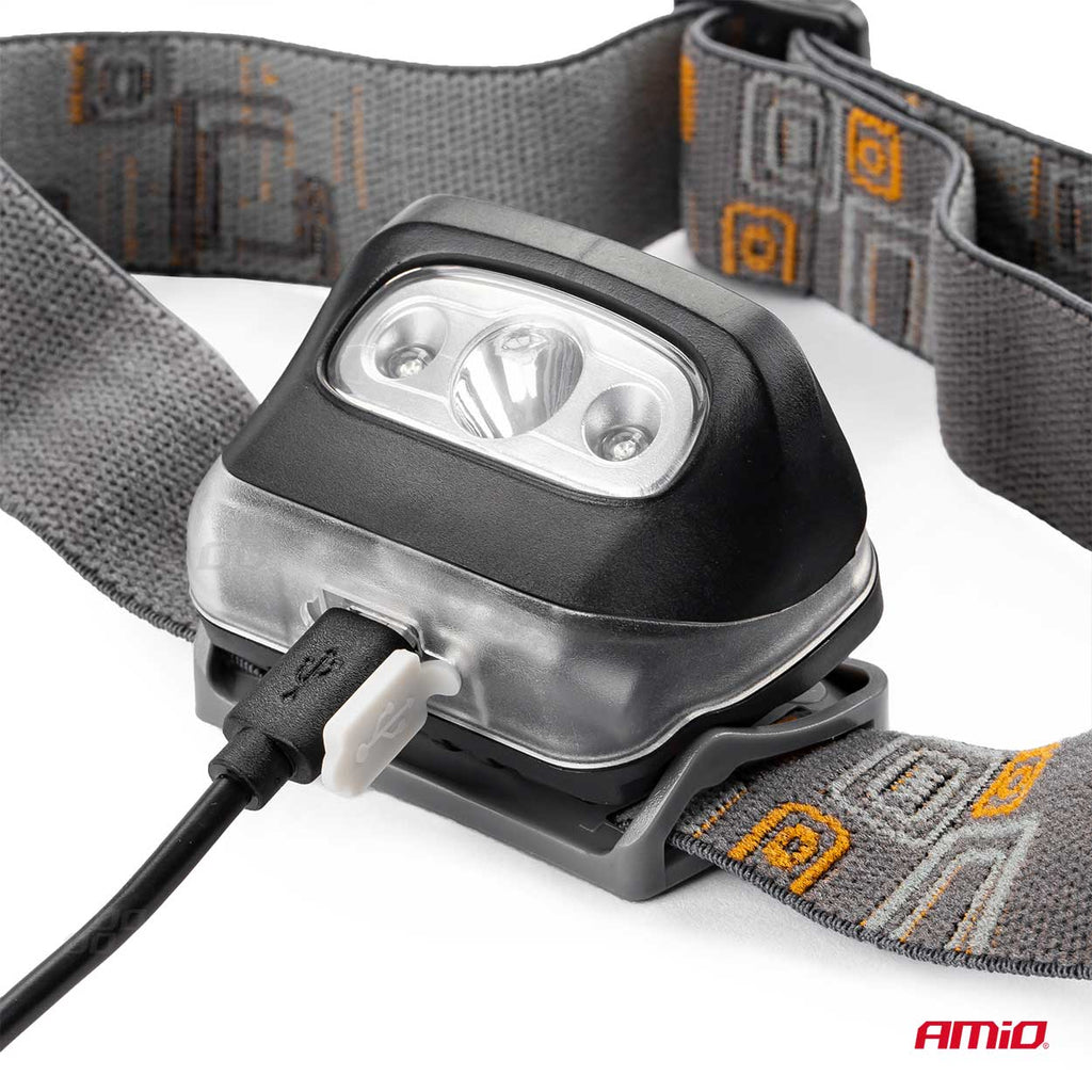 Koplamp LED 3W 1200mA oplaadbaar 180Flux IPX4 AMiO 02200 - AMiO 02200 - afbeelding 6