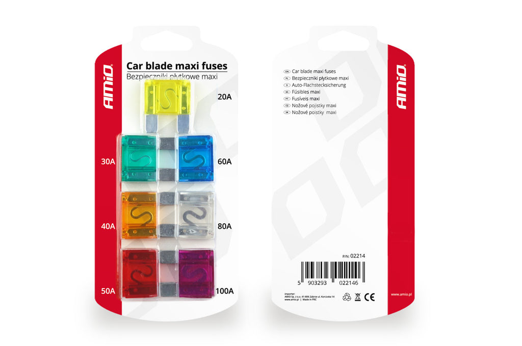 Autoblad maxi zekeringen 7pts, assortiment AMiO 02214 – AMiO 02214 – productafbeelding 1