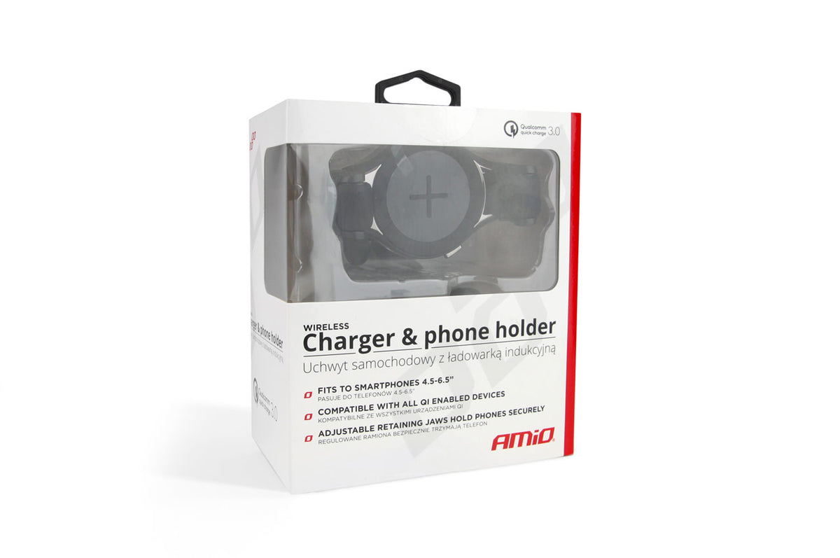 Telefoonhouder met draadloze oplader COMBO QC 3.0 PHW-03 AMiO 02249 – AMiO 02249 – productafbeelding 5