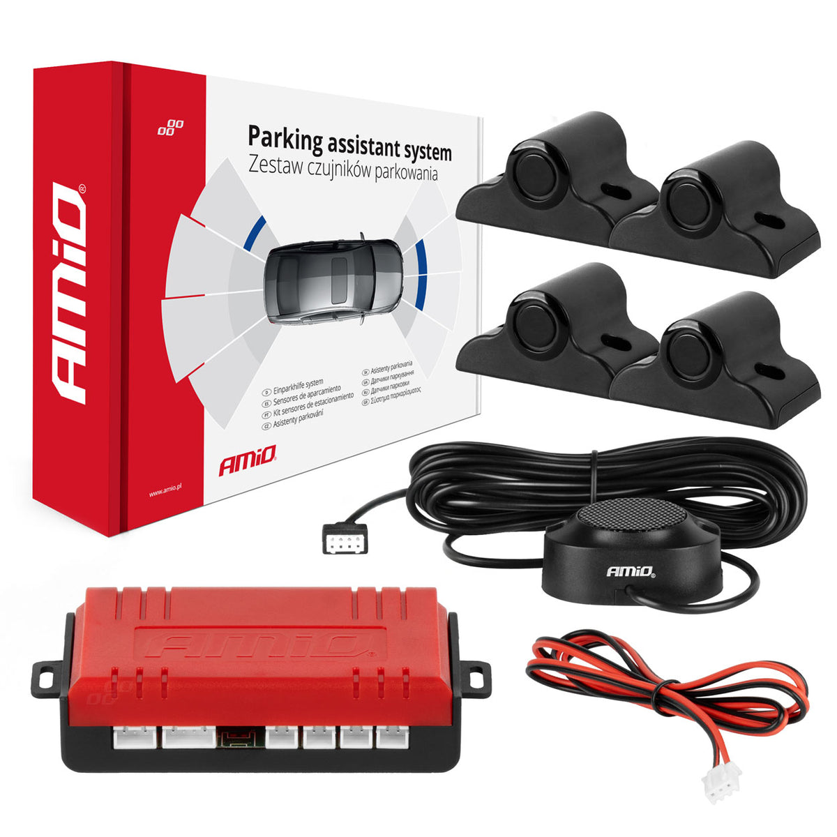 Parkeersensor 4 zoemer zwart VRACHTWAGEN 19mm AMiO 02278 - AMiO 02278 - afbeelding 1