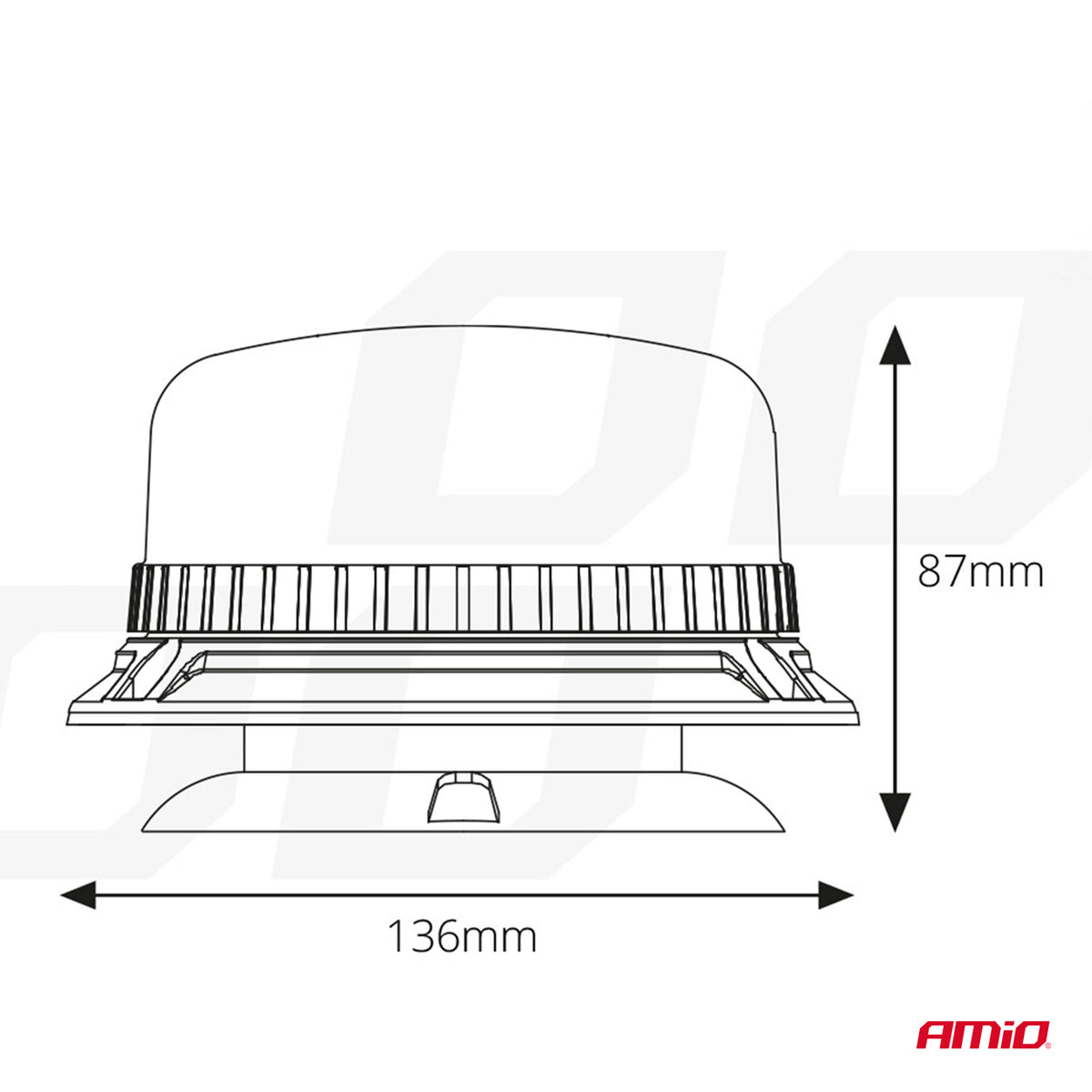 LED Waarschuwingslamp W03M magnetisch R65 R10 36LED 12/24V IP56 AMiO 02295 - AMiO 02295 - afbeelding 5