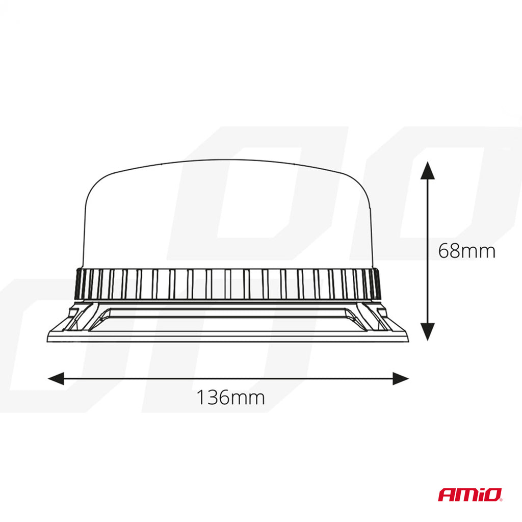 LED Waarschuwingslamp 36 LED bouten R65 R10 12V 24V W03b AMiO 02296 - AMiO 02296 - afbeelding 6