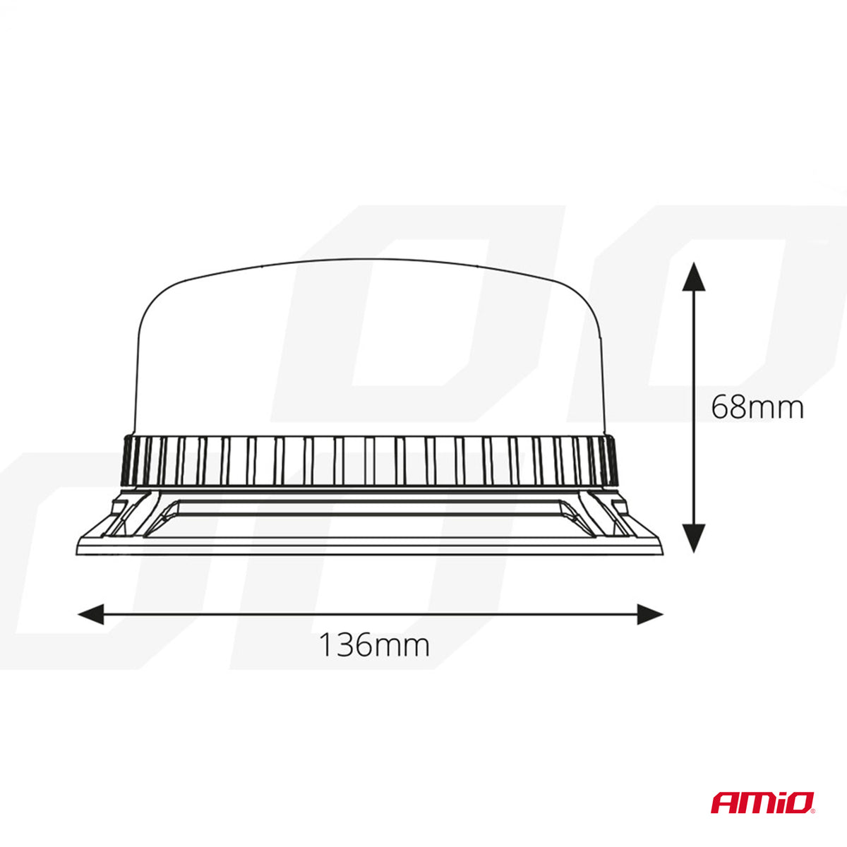 LED Waarschuwingslamp 36 LED bouten R65 R10 12V 24V W03b AMiO 02296 - AMiO 02296 - afbeelding 6