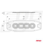 LED Waarschuwingslamp 4 LED R65 R10 12-24V AMiO 02298 - AMiO 02298 - afbeelding 4