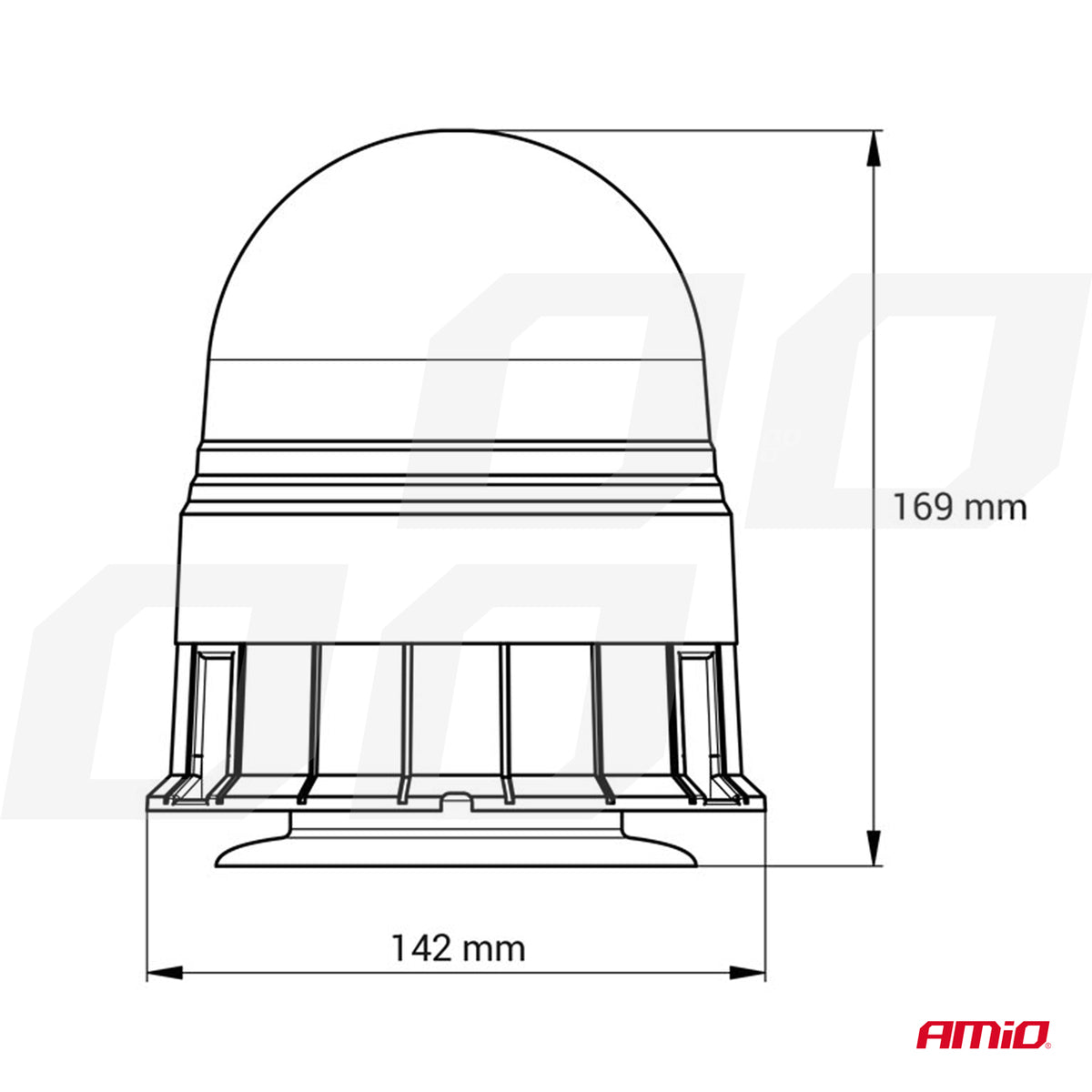 Waarschuwingslamp W02M Magnetisch R65 R10 39LED 12/24V IP56 AMiO 02300 - AMiO 02300 - afbeelding 9