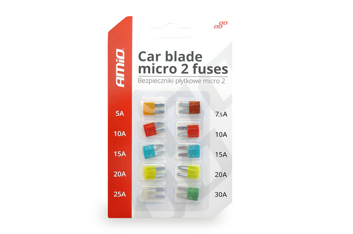 MICRO 2 zekering 10 stuks blister, assortiment AMiO 02331 - AMiO 02331 - afbeelding 1