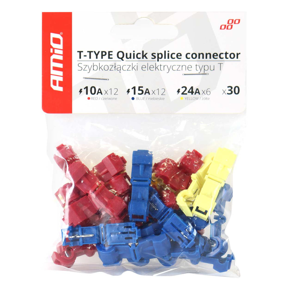 T-Type Quick Connect Connector 30st mix AMiO 02347 - AMiO 02347 - afbeelding 1