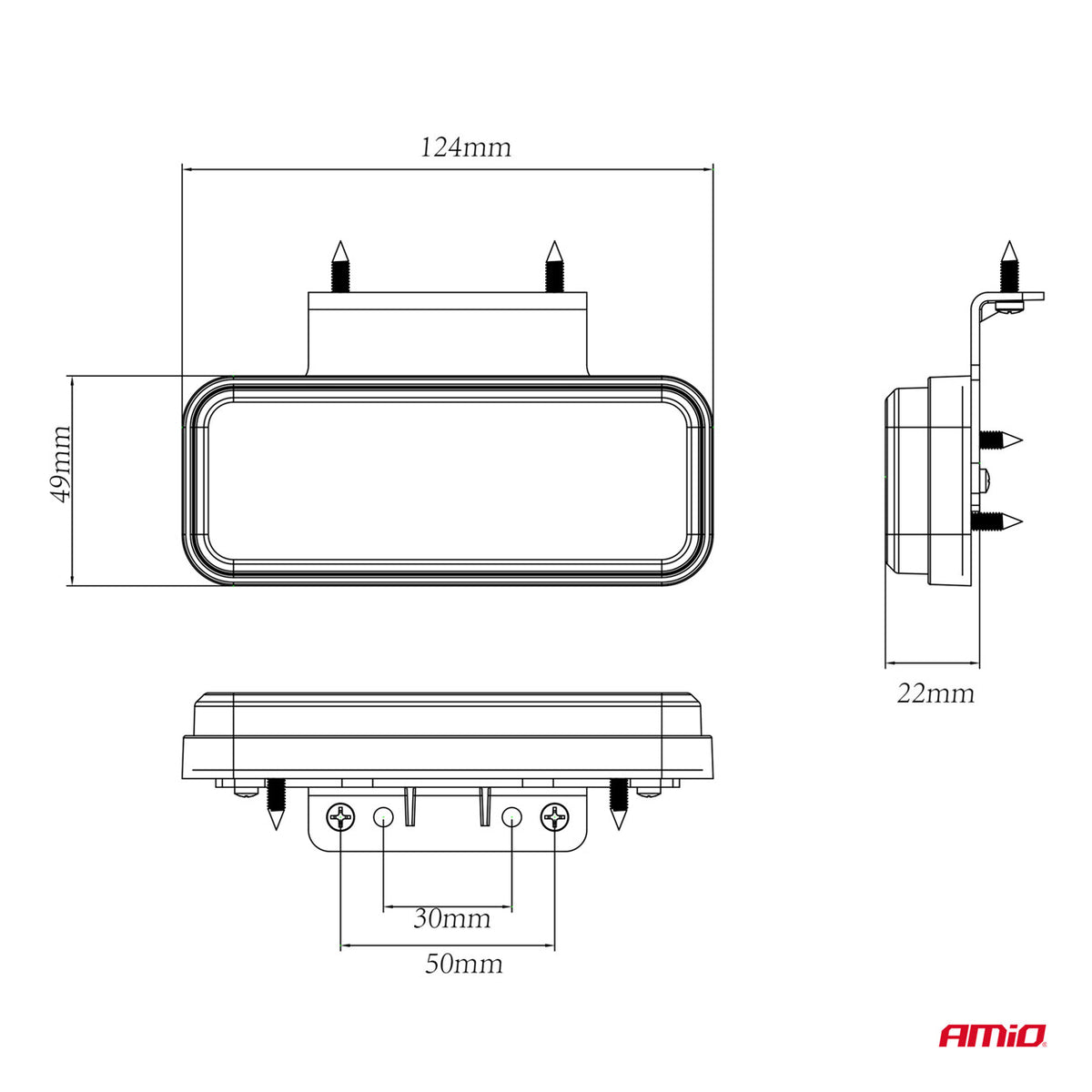 Markeringsomtrek LED-lamp AMiO OM-02-O rechthoekig, oranje 02376 - AMiO 02376 - afbeelding 5