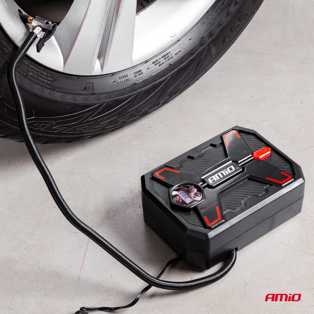 Auto Luchtcompressor met digitale manometer en LED-verlichting 12V Acomp-11 AMiO 02384 - AMiO 02384 - afbeelding 2