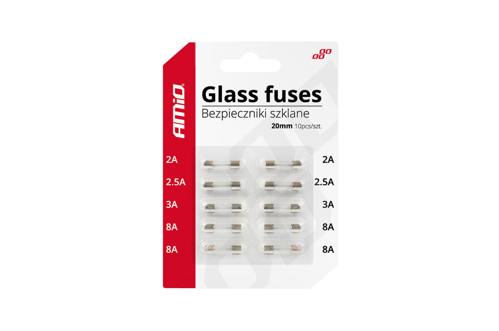 Glaszekeringen mini (20mm) 10 stuks, assortiment AMiO 02394 - AMiO 02394 - afbeelding 1
