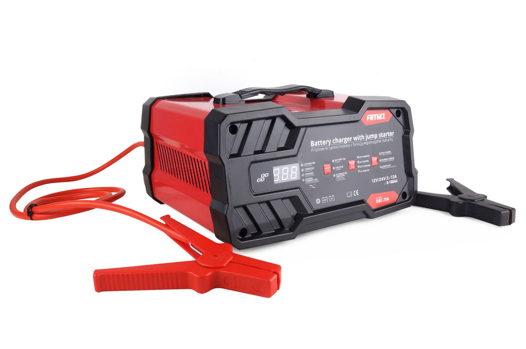 Acculader 12A 12/24V met starthulp 12V 75 A AMiO 02400 - AMiO 02400 - afbeelding 1