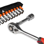 Metrische Ratelsleutel Dopsleutel Reparatie Gereedschapsset 11-delig (1/2 AMiO 02412 - AMiO 02412 - afbeelding 4