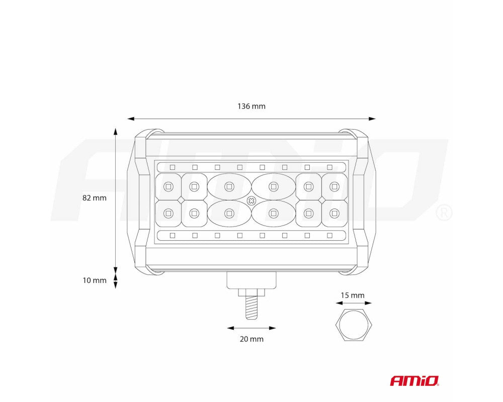 Werklamp AWL09 28 LED, 9-36V, floodlight, afmeting: 36x82 mm