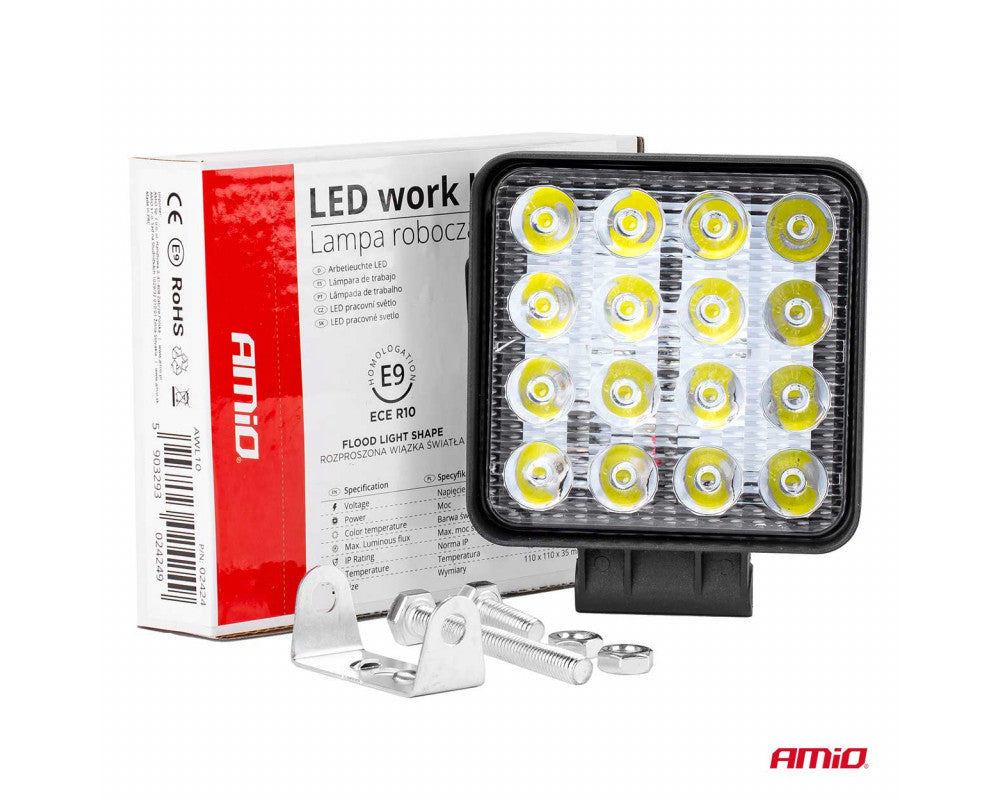 Werklamp LED 9-36V, afmeting 110x110mm