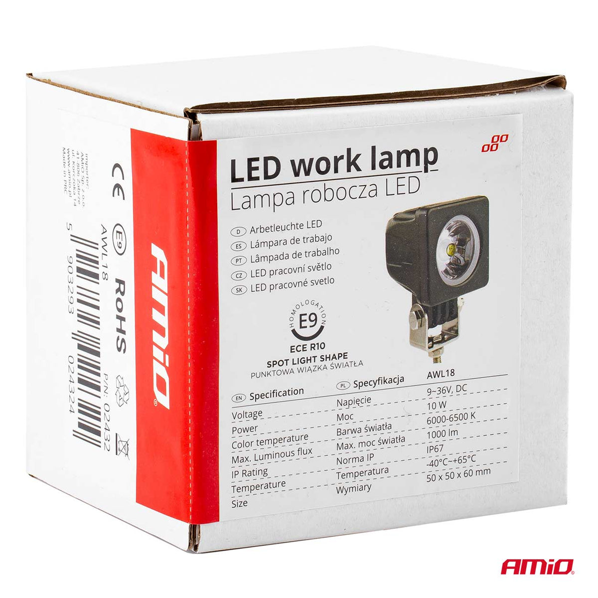 Werklamp AWL18 1LED HP SPOT 9-36V AMiO 02432 - AMiO 02432 - afbeelding 9