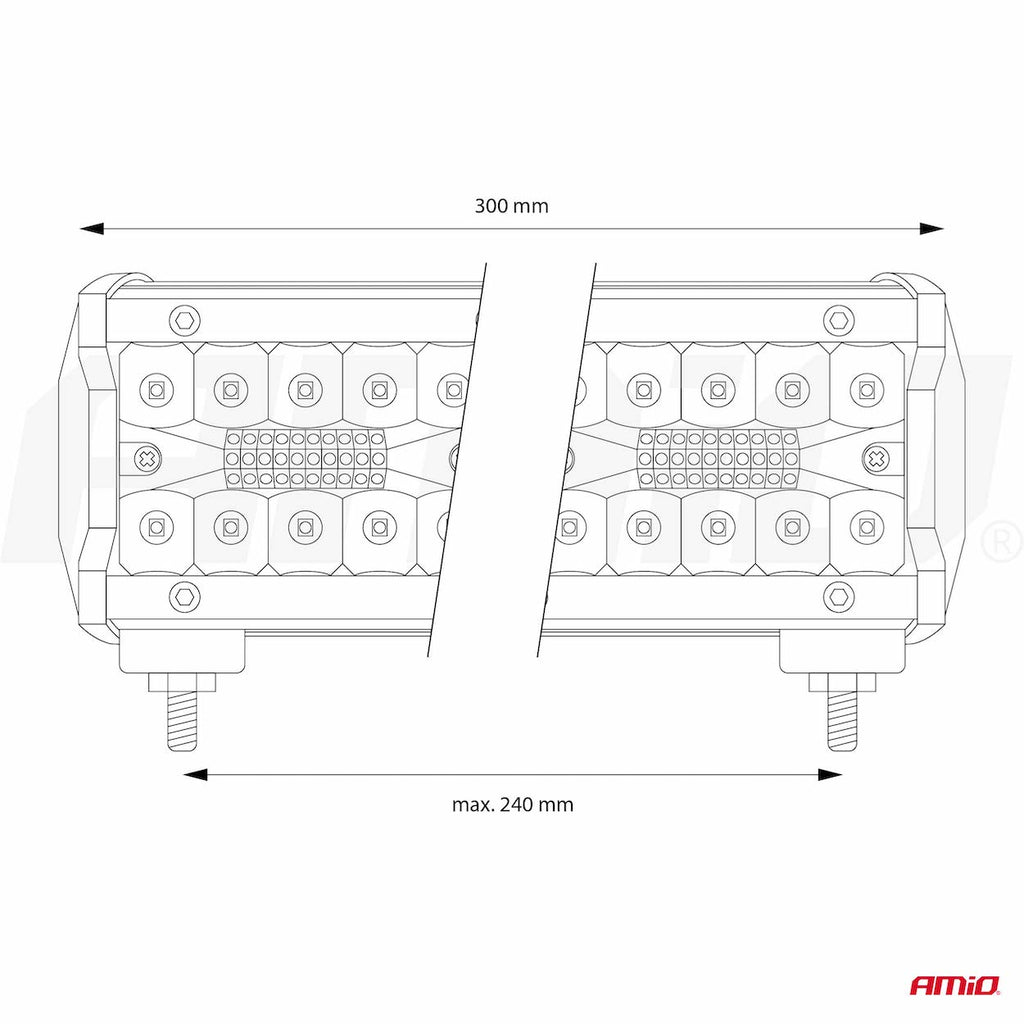 Werkende LED lichtbalk AWL21 80LED COMBO 9-36V AMiO 02435 - AMiO 02435 - afbeelding 10