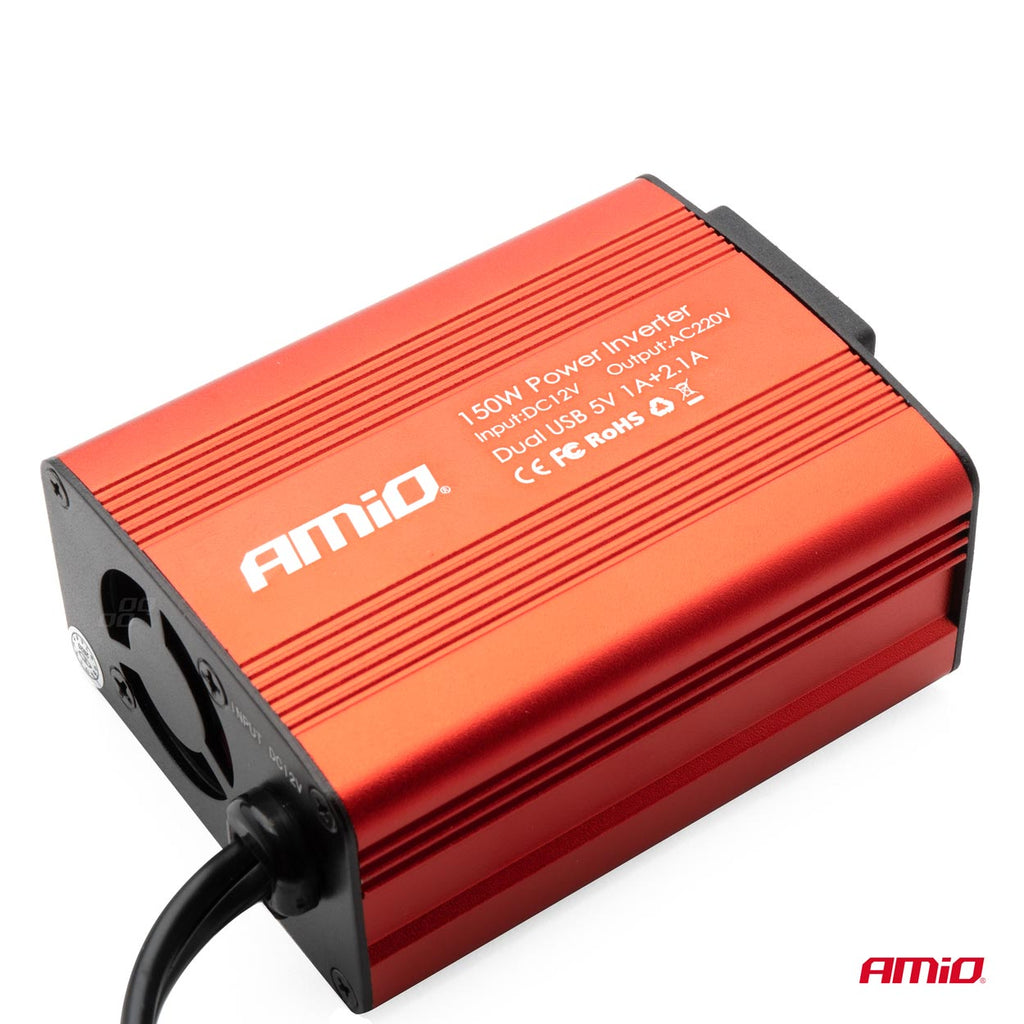 Omvormer AMiO 12V/230V 150W/300W 2xUSB PI01 02468 - AMiO 02468 - afbeelding 3