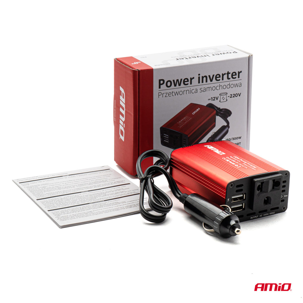 Omvormer AMiO 12V/230V 150W/300W 2xUSB PI01 02468 - AMiO 02468 - afbeelding 5