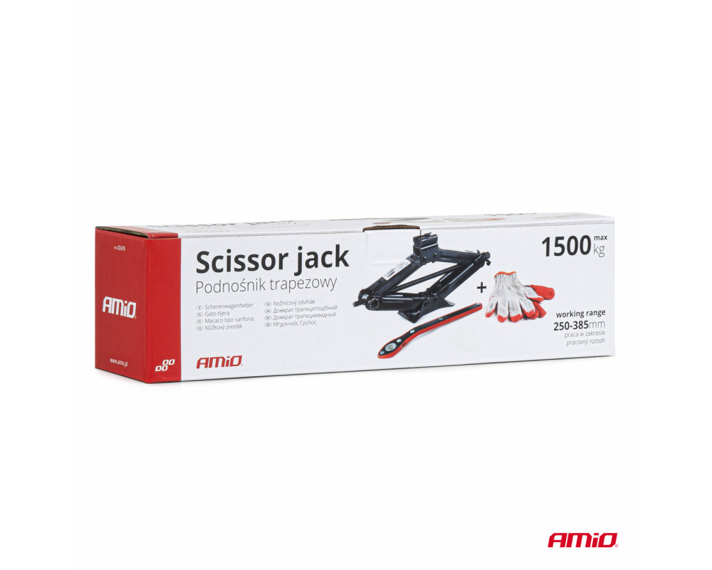 Schaarkrik met handslinger 1,5T en gratis handschoenen 1500 kg