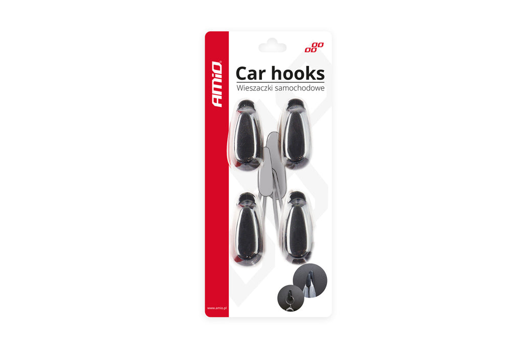 Auto Plastic Haken / organizers met tape 4 stuks AMiO 02490 - AMiO 02490 - afbeelding 4